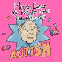 Marcus Pork Please Excuse My Poor Eye Contact IM Infected With Autism Stripe Pom Pom Beanie