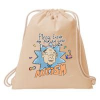 Marcus Pork Please Excuse My Poor Eye Contact IM Infected With Autism Drawstring Bag