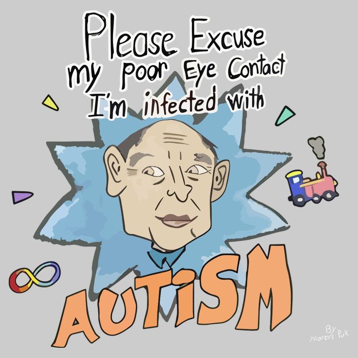 Marcus Pork Please Excuse My Poor Eye Contact IM Infected With Autism Tie-Dye T-Shirt