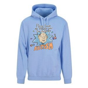 Marcus Pork Please Excuse My Poor Eye Contact IM Infected With Autism Unisex Surf Hoodie