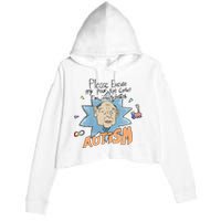 Marcus Pork Please Excuse My Poor Eye Contact IM Infected With Autism Crop Fleece Hoodie