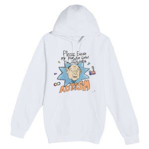 Marcus Pork Please Excuse My Poor Eye Contact IM Infected With Autism Premium Pullover Hoodie