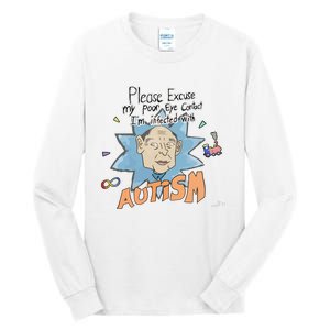 Marcus Pork Please Excuse My Poor Eye Contact IM Infected With Autism Tall Long Sleeve T-Shirt