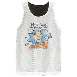 Marcus Pork Please Excuse My Poor Eye Contact IM Infected With Autism Mesh Reversible Basketball Jersey Tank