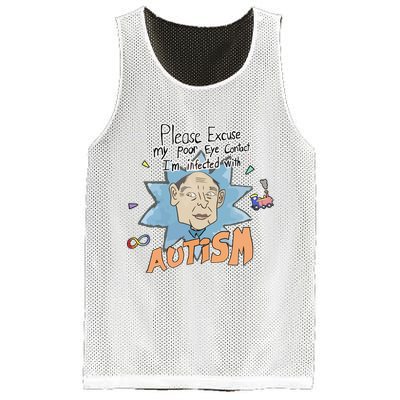 Marcus Pork Please Excuse My Poor Eye Contact IM Infected With Autism Mesh Reversible Basketball Jersey Tank