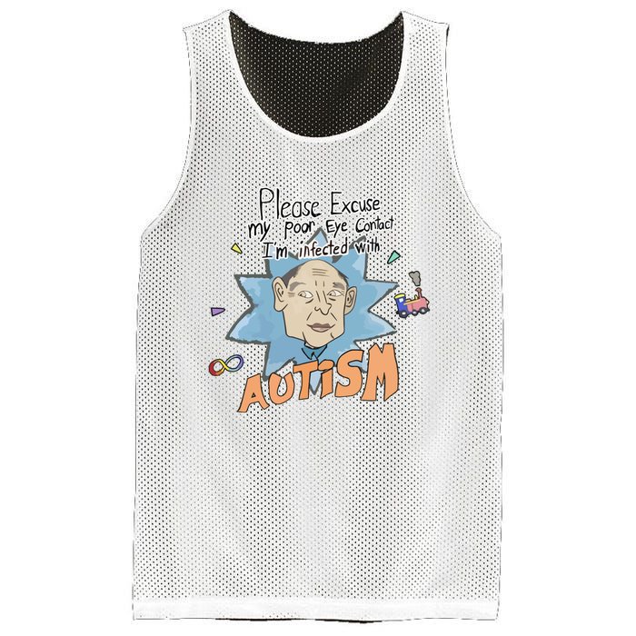 Marcus Pork Please Excuse My Poor Eye Contact IM Infected With Autism Mesh Reversible Basketball Jersey Tank