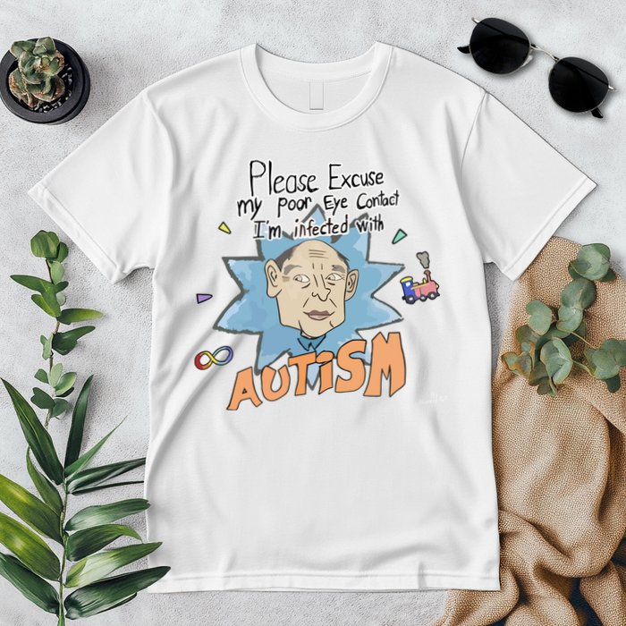 Marcus Pork Please Excuse My Poor Eye Contact IM Infected With Autism Premium T-Shirt