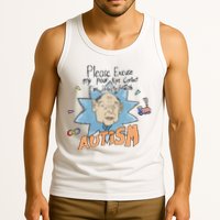 Marcus Pork Please Excuse My Poor Eye Contact IM Infected With Autism Tank Top