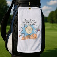 Marcus Pork Please Excuse My Poor Eye Contact IM Infected With Autism Golf Towel