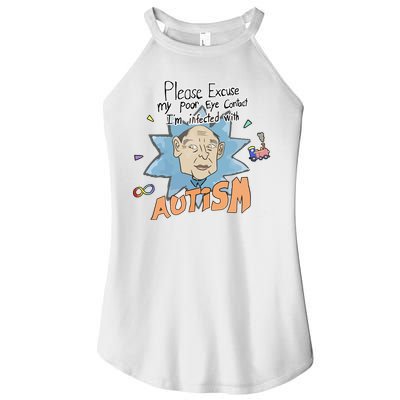 Marcus Pork Please Excuse My Poor Eye Contact IM Infected With Autism Women's Perfect Tri Rocker Tank