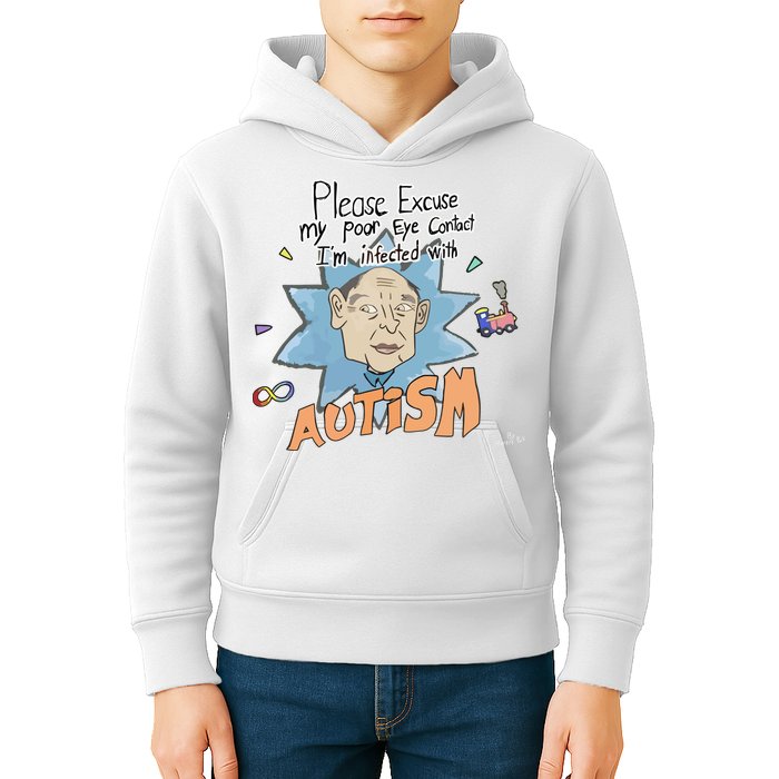 Marcus Pork Please Excuse My Poor Eye Contact IM Infected With Autism Kids Hoodie