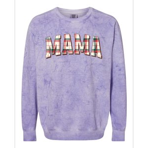 Mama Plaid Pattern Holiday Season Winter Vibes Christmas Great Gift Colorblast Crewneck Sweatshirt