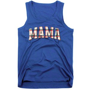 Mama Plaid Pattern Holiday Season Winter Vibes Christmas Great Gift Tank Top