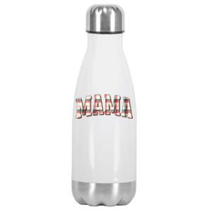 Mama Plaid Pattern Holiday Season Winter Vibes Christmas Great Gift Stainless Steel Insulated Water Bottle