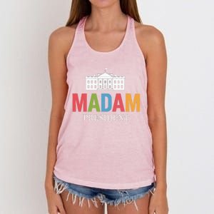 Madam President Politics Leadership White House Cute Gift Women's Knotted Racerback Tank