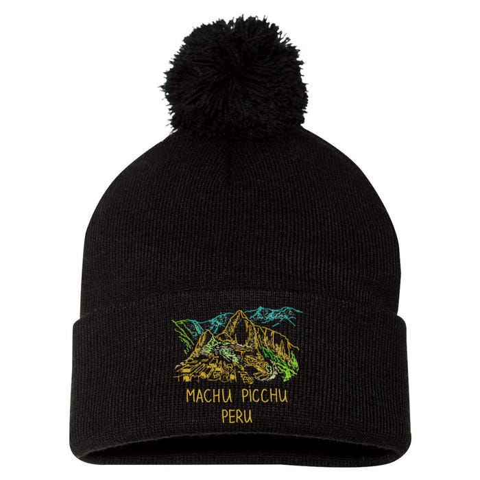 Machu Picchu Peru Pom Pom 12in Knit Beanie