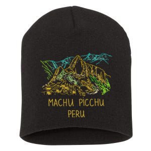 Machu Picchu Peru Short Acrylic Beanie