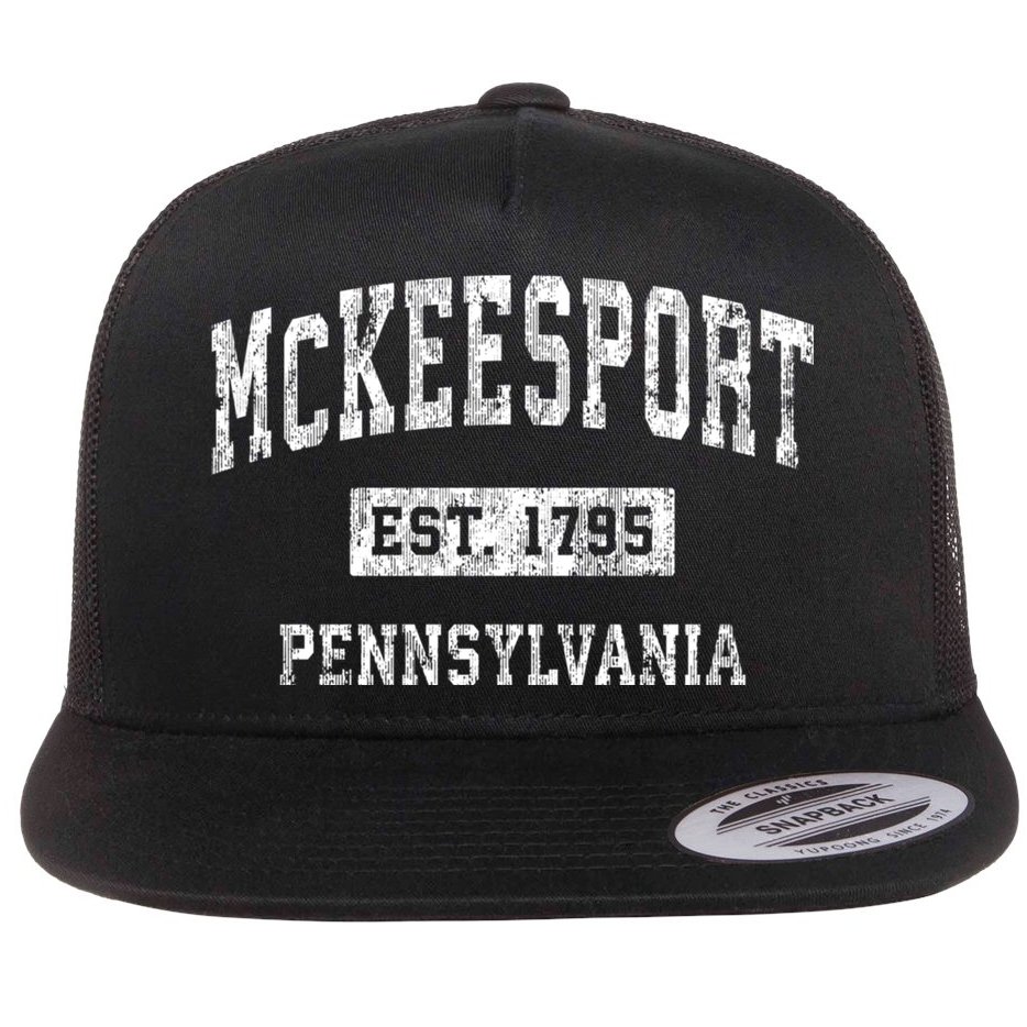 Mckeesport Pennsylvania Pa Vintage Sports Flat Bill Trucker Hat