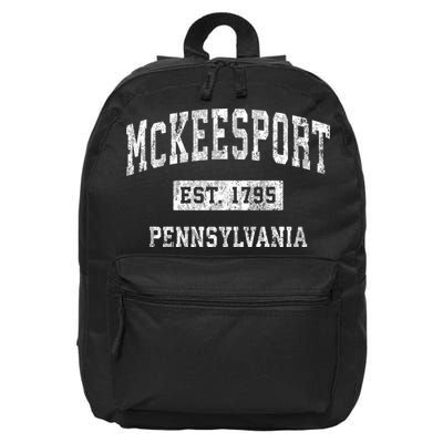 Mckeesport Pennsylvania Pa Vintage Sports 16 in Basic Backpack