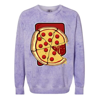 Missing Piece Pizza Slice Matching Couple Valentine's Day Gift Colorblast Crewneck Sweatshirt