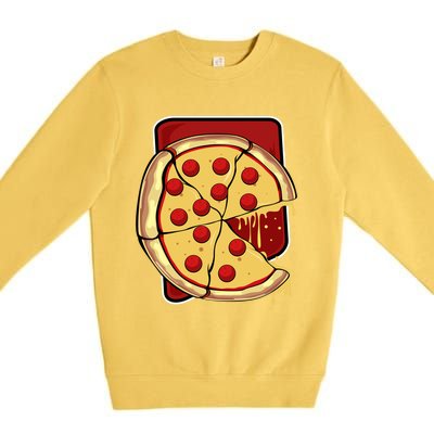 Missing Piece Pizza Slice Matching Couple Valentine's Day Gift Premium Crewneck Sweatshirt