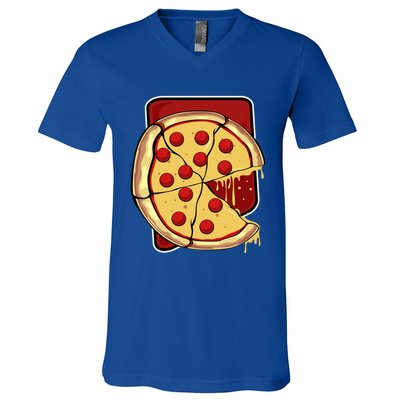 Missing Piece Pizza Slice Matching Couple Valentine's Day Gift V-Neck T-Shirt