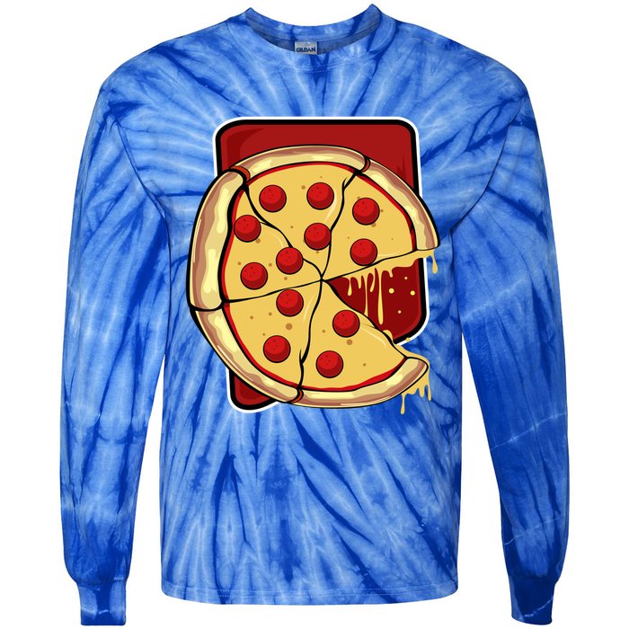 Missing Piece Pizza Slice Matching Couple Valentine's Day Gift Tie-Dye Long Sleeve Shirt