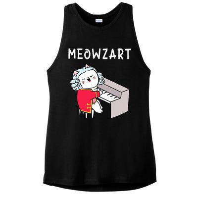 Meowzart Piano Player Pianist Classical Music Lover Ladies PosiCharge Tri-Blend Wicking Tank