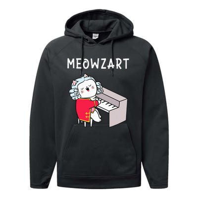 Meowzart Piano Player Pianist Classical Music Lover Performance Fleece Hoodie