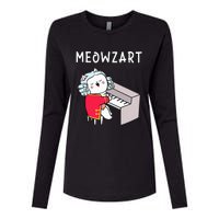 Meowzart Piano Player Pianist Classical Music Lover Womens Cotton Relaxed Long Sleeve T-Shirt