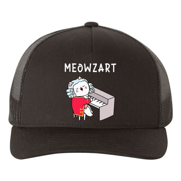 Meowzart Piano Player Pianist Classical Music Lover Yupoong Adult 5-Panel Trucker Hat