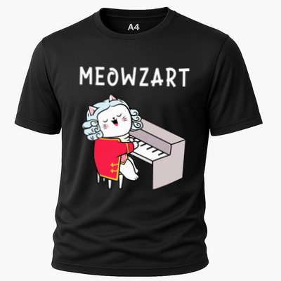Meowzart Piano Player Pianist Classical Music Lover Cooling Performance Crew T-Shirt