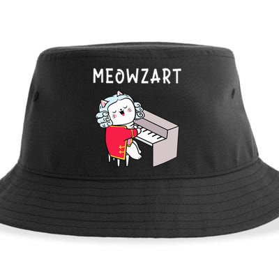 Meowzart Piano Player Pianist Classical Music Lover Sustainable Bucket Hat