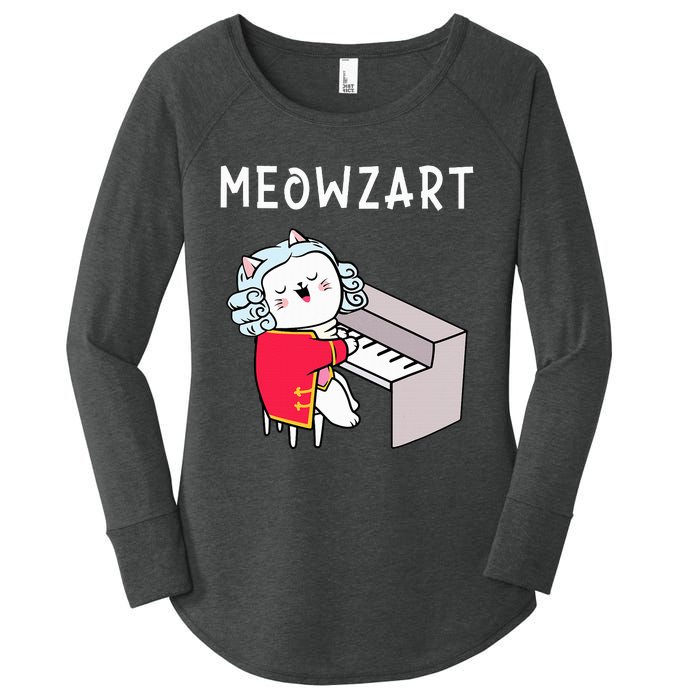 Meowzart Piano Player Pianist Classical Music Lover Women's Perfect Tri Tunic Long Sleeve Shirt