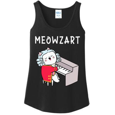 Meowzart Piano Player Pianist Classical Music Lover Ladies Essential Tank