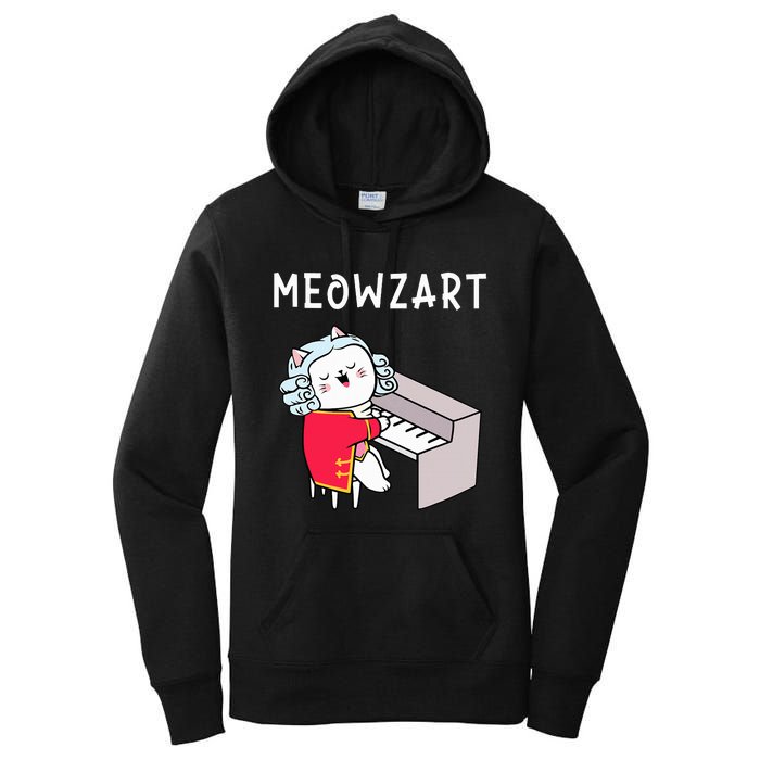 Meowzart Piano Player Pianist Classical Music Lover Women's Pullover Hoodie