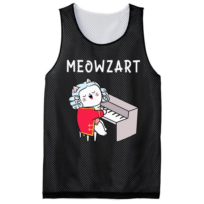 Meowzart Piano Player Pianist Classical Music Lover Mesh Reversible Basketball Jersey Tank