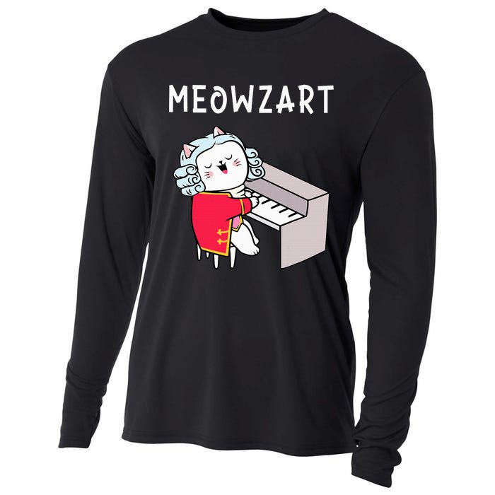 Meowzart Piano Player Pianist Classical Music Lover Cooling Performance Long Sleeve Crew