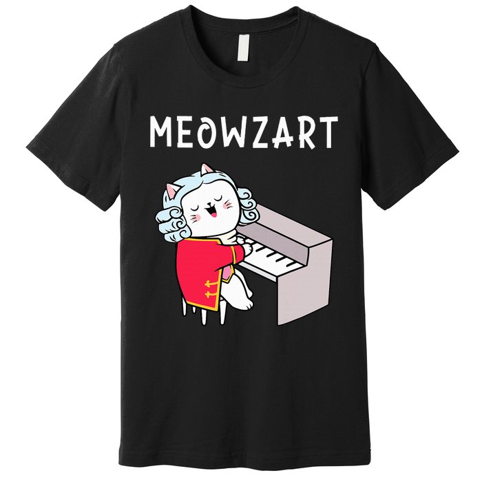 Meowzart Piano Player Pianist Classical Music Lover Premium T-Shirt