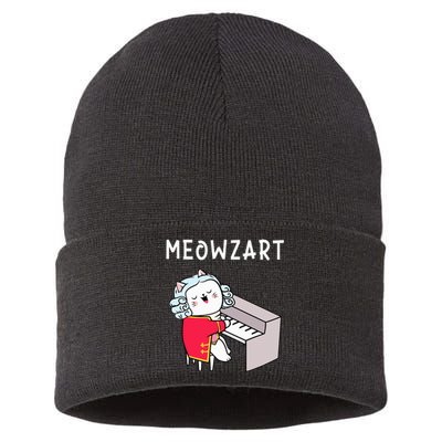 Meowzart Piano Player Pianist Classical Music Lover Sustainable Knit Beanie