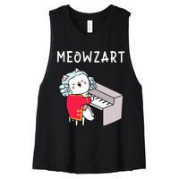 Meowzart Piano Player Pianist Classical Music Lover Women's Racerback Cropped Tank