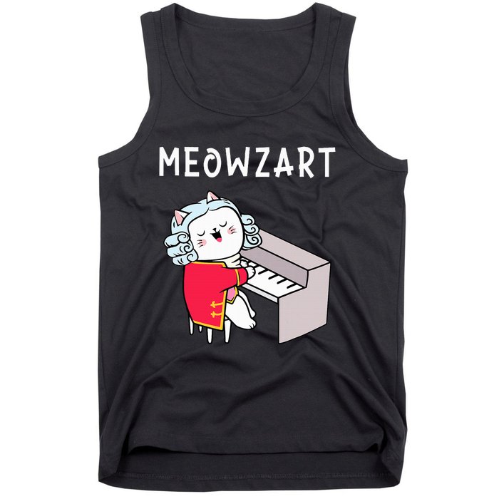 Meowzart Piano Player Pianist Classical Music Lover Tank Top