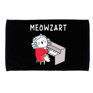 Meowzart Piano Player Pianist Classical Music Lover Microfiber Hand Towel