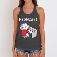 Meowzart Piano Player Pianist Classical Music Lover Women's Knotted Racerback Tank