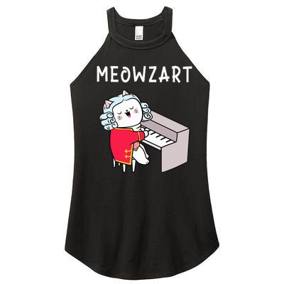 Meowzart Piano Player Pianist Classical Music Lover Women's Perfect Tri Rocker Tank