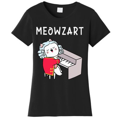 Meowzart Piano Player Pianist Classical Music Lover Women's T-Shirt