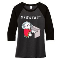 Meowzart Piano Player Pianist Classical Music Lover Women's Tri-Blend 3/4-Sleeve Raglan Shirt