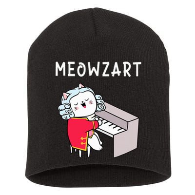 Meowzart Piano Player Pianist Classical Music Lover Short Acrylic Beanie