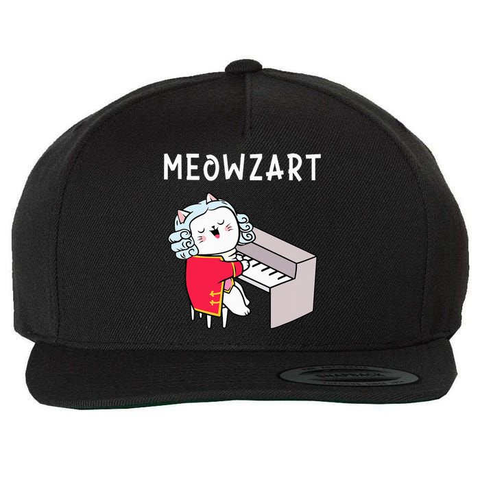 Meowzart Piano Player Pianist Classical Music Lover Wool Snapback Cap