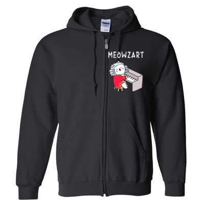 Meowzart Piano Player Pianist Classical Music Lover Full Zip Hoodie